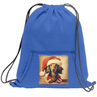 Dachshund Dog Lover Christmas Xmas Santa Family Holiday Gift Sweatshirt Cinch Pack Bag