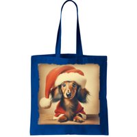 Dachshund Dog Lover Christmas Xmas Santa Family Holiday Gift Tote Bag