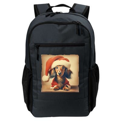 Dachshund Dog Lover Christmas Xmas Santa Family Holiday Gift Daily Commute Backpack