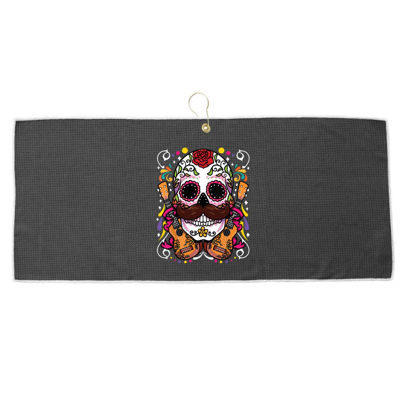Dia De Los Muertos Large Microfiber Waffle Golf Towel