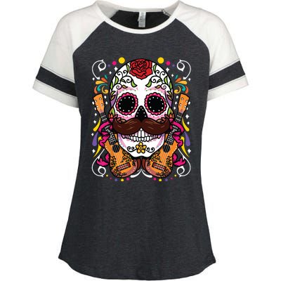 Dia De Los Muertos Enza Ladies Jersey Colorblock Tee