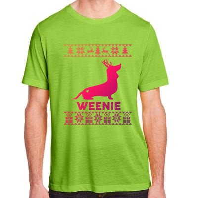 Dachshund Dog Lover Weenie Reindeer Ugly Christmas Sweater Great Gift Adult ChromaSoft Performance T-Shirt