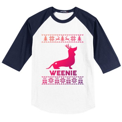 Dachshund Dog Lover Weenie Reindeer Ugly Christmas Sweater Great Gift Baseball Sleeve Shirt