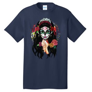 DíA De Los Muertos La Catrina Day Of The Dead Sugar Skull Tall T-Shirt