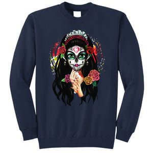 DíA De Los Muertos La Catrina Day Of The Dead Sugar Skull Tall Sweatshirt