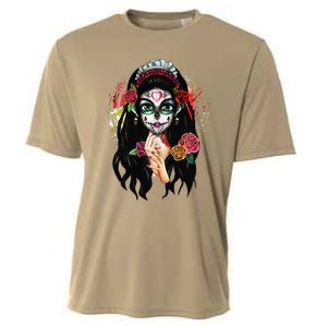 DíA De Los Muertos La Catrina Day Of The Dead Sugar Skull Cooling Performance Crew T-Shirt