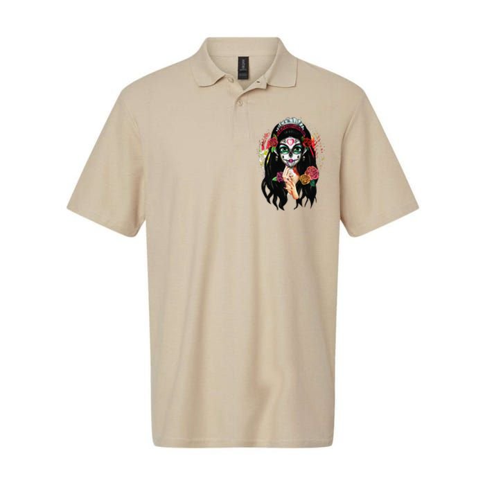 DíA De Los Muertos La Catrina Day Of The Dead Sugar Skull Softstyle Adult Sport Polo