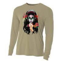 DíA De Los Muertos La Catrina Day Of The Dead Sugar Skull Cooling Performance Long Sleeve Crew