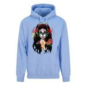 DíA De Los Muertos La Catrina Day Of The Dead Sugar Skull Unisex Surf Hoodie