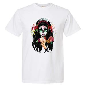 DíA De Los Muertos La Catrina Day Of The Dead Sugar Skull Garment-Dyed Heavyweight T-Shirt