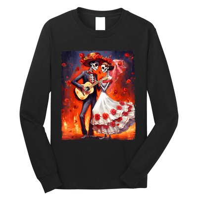 Dia De Los Muertos Skeletons Dancing Mexican Day Of The Dead Long Sleeve Shirt