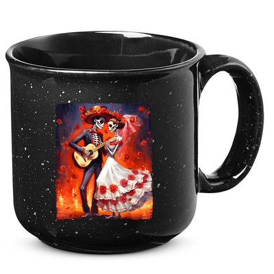 Dia De Los Muertos Skeletons Dancing Mexican Day Of The Dead 15oz Campfire Ceramic Mug
