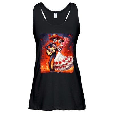 Dia De Los Muertos Skeletons Dancing Mexican Day Of The Dead Ladies Essential Flowy Tank