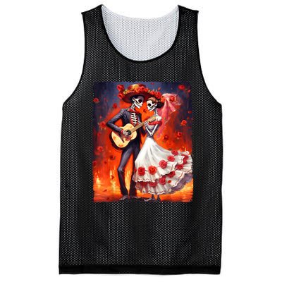 Dia De Los Muertos Skeletons Dancing Mexican Day Of The Dead Mesh Reversible Basketball Jersey Tank