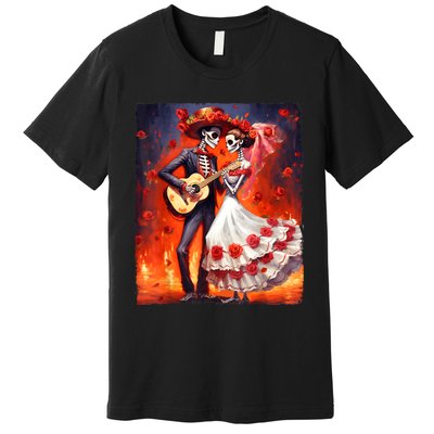 Dia De Los Muertos Skeletons Dancing Mexican Day Of The Dead Premium T-Shirt