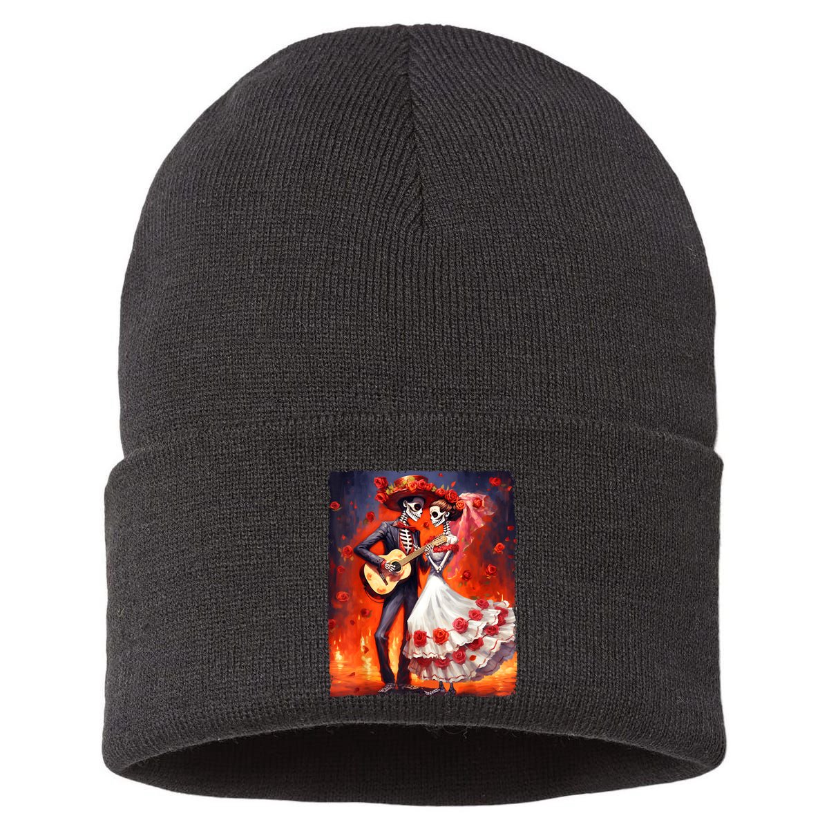 Dia De Los Muertos Skeletons Dancing Mexican Day Of The Dead Sustainable Knit Beanie