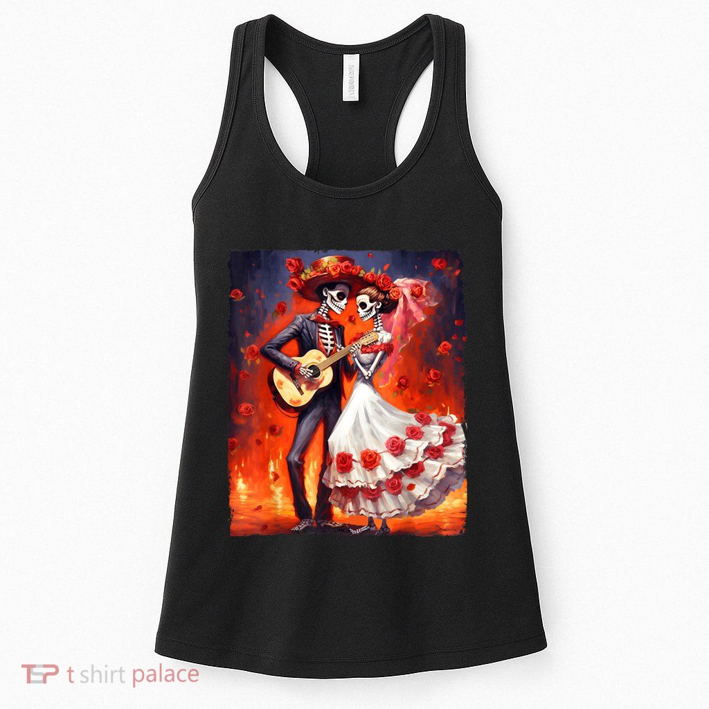 Dia De Los Muertos Skeletons Dancing Mexican Day Of The Dead Womens Tank Top
