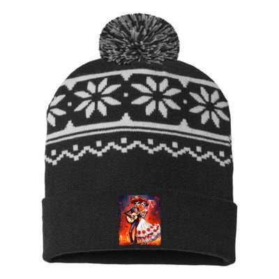 Dia De Los Muertos Skeletons Dancing Mexican Day Of The Dead USA-Made Snowflake Beanie