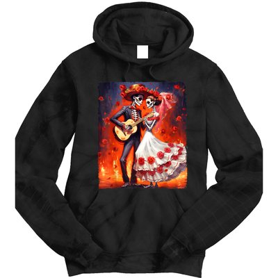 Dia De Los Muertos Skeletons Dancing Mexican Day Of The Dead Tie Dye Hoodie