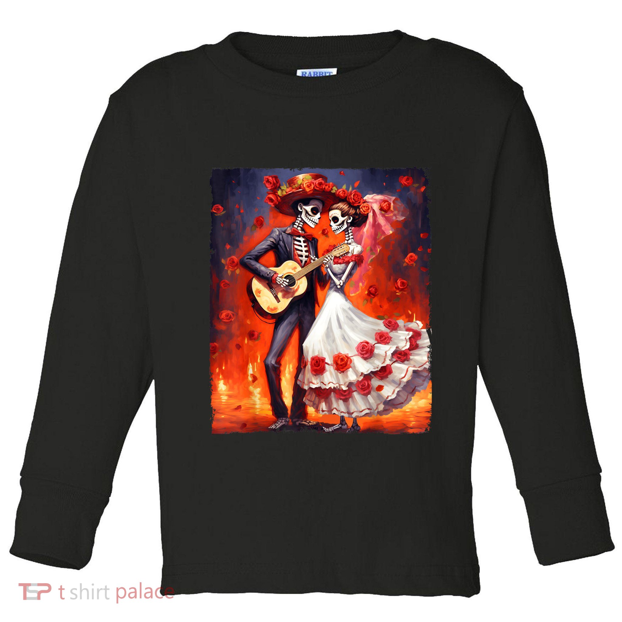 Dia De Los Muertos Skeletons Dancing Mexican Day Of The Dead Toddler Long Sleeve Shirt