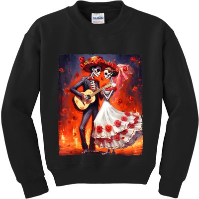Dia De Los Muertos Skeletons Dancing Mexican Day Of The Dead Kids Sweatshirt