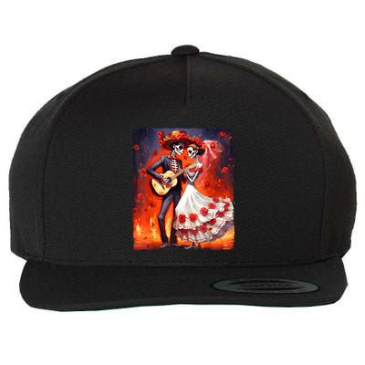 Dia De Los Muertos Skeletons Dancing Mexican Day Of The Dead Wool Snapback Cap