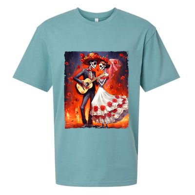 Dia De Los Muertos Skeletons Dancing Mexican Day Of The Dead Sueded Cloud Jersey T-Shirt