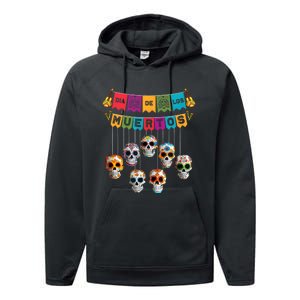 Dia De Los Muertos Mexican Day Of Death Performance Fleece Hoodie