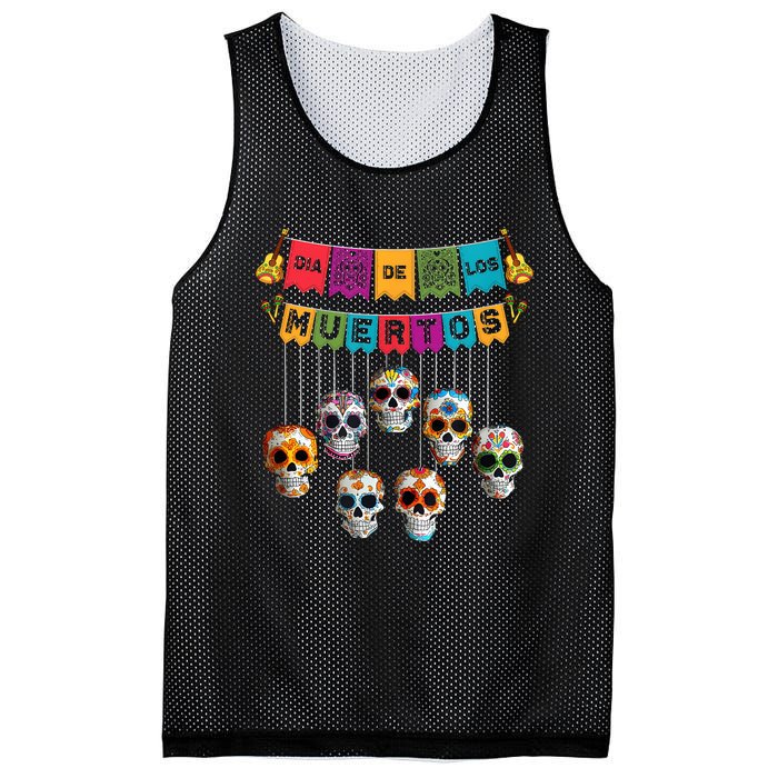 Dia De Los Muertos Mexican Day Of Death Mesh Reversible Basketball Jersey Tank