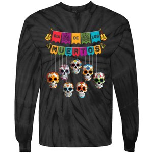 Dia De Los Muertos Mexican Day Of Death Tie-Dye Long Sleeve Shirt