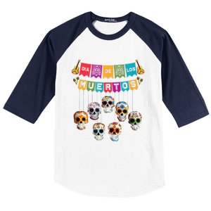 Dia De Los Muertos Mexican Day Of Death Baseball Sleeve Shirt