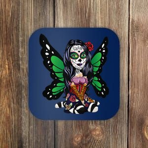 DíA De Los Muertos La Catrina Day Of The Dead Sugar Skull Coaster