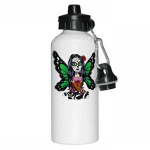 DíA De Los Muertos La Catrina Day Of The Dead Sugar Skull Aluminum Water Bottle