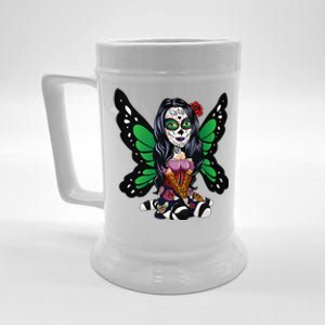 DíA De Los Muertos La Catrina Day Of The Dead Sugar Skull Beer Stein