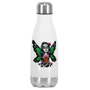 DíA De Los Muertos La Catrina Day Of The Dead Sugar Skull Stainless Steel Insulated Water Bottle