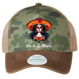 Dia De Los Muertos Day Of The Dead Festive Legacy Tie Dye Trucker Hat