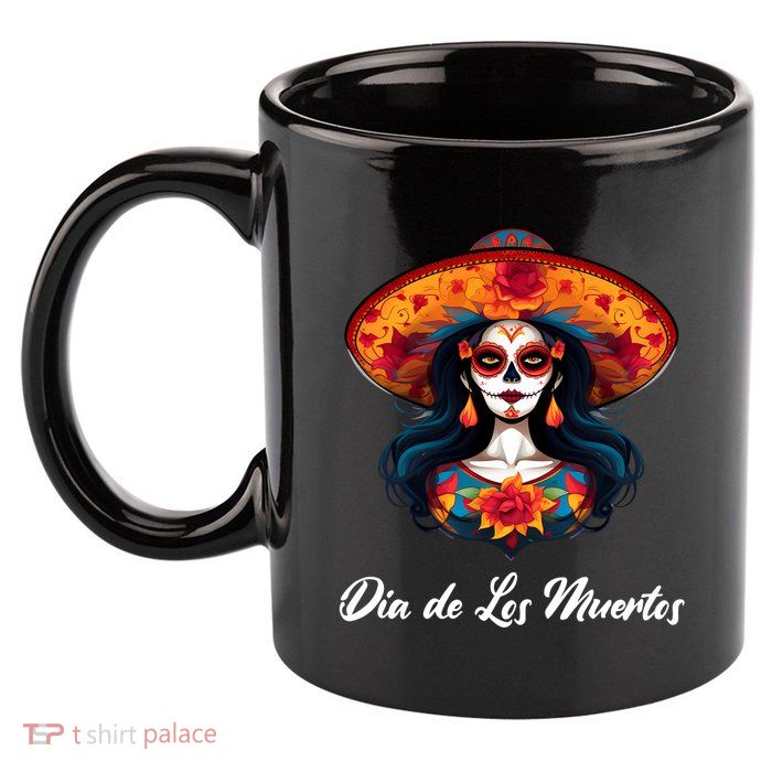 Dia De Los Muertos Day Of The Dead Festive 11oz C Handle Ceramic Mug
