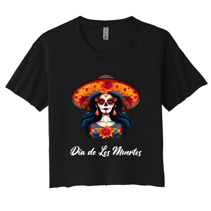 Dia De Los Muertos Day Of The Dead Festive Women's Crop Top Tee