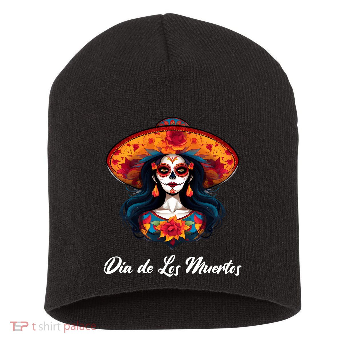 Dia De Los Muertos Day Of The Dead Festive Short Acrylic Beanie