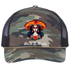 Dia De Los Muertos Day Of The Dead Festive Retro Rope Trucker Hat Cap