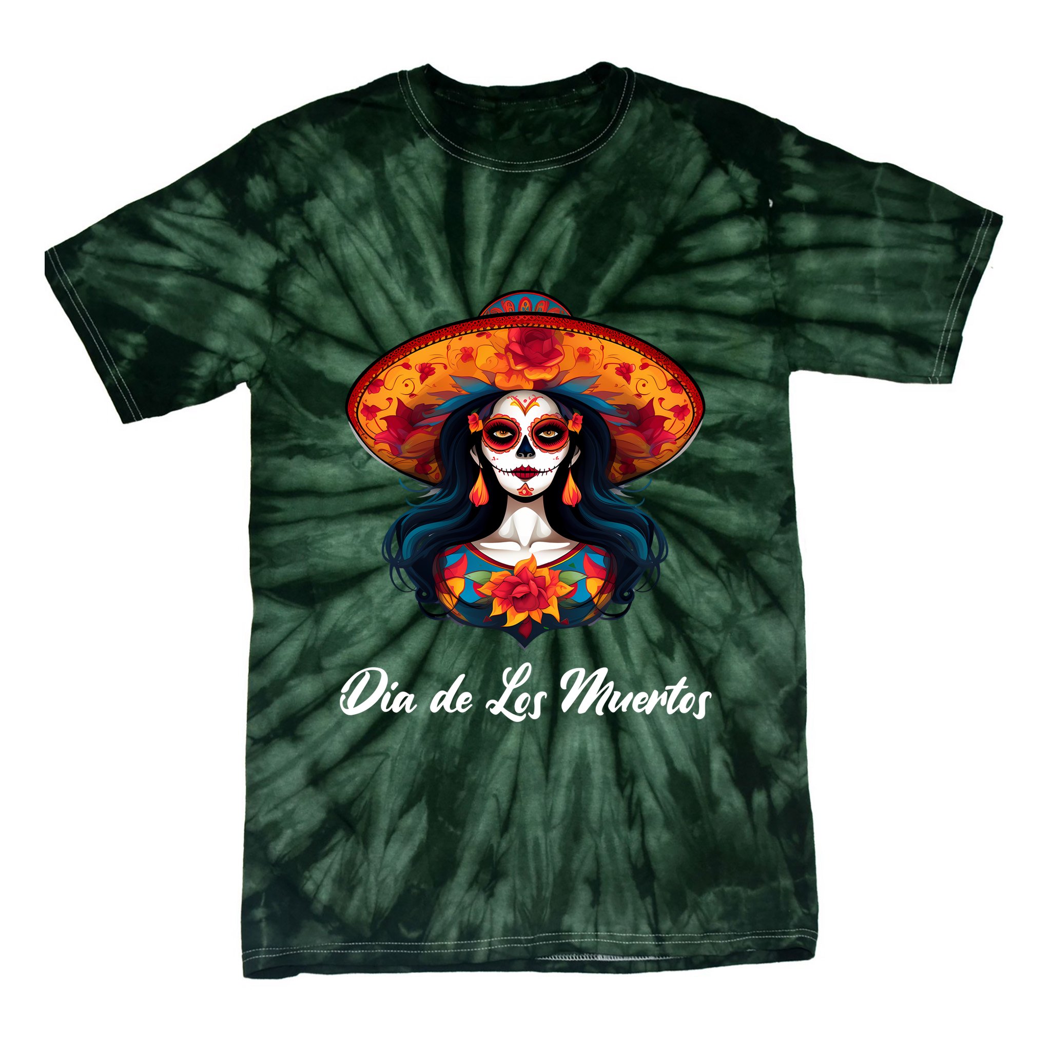 Dia De Los Muertos Day Of The Dead Festive Tie-Dye T-Shirt
