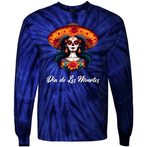 Dia De Los Muertos Day Of The Dead Festive Tie-Dye Long Sleeve Shirt