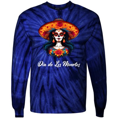 Dia De Los Muertos Day Of The Dead Festive Tie-Dye Long Sleeve Shirt