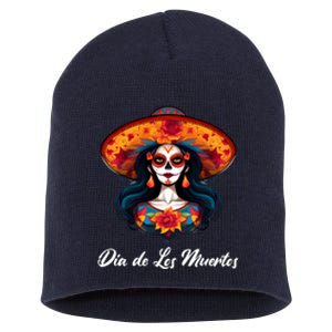 Dia De Los Muertos Day Of The Dead Festive Short Acrylic Beanie