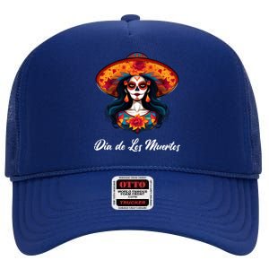 Dia De Los Muertos Day Of The Dead Festive High Crown Mesh Back Trucker Hat