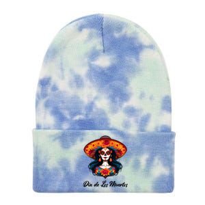 Dia De Los Muertos Day Of The Dead Festive Tie Dye 12in Knit Beanie