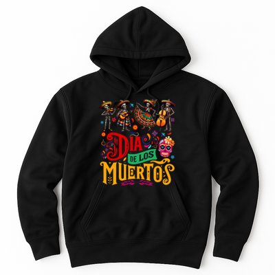 Dia De Los Muertos Mexican Skeletons Instrumentalist Dancing Hoodie