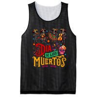 Dia De Los Muertos Mexican Skeletons Instrumentalist Dancing Mesh Reversible Basketball Jersey Tank