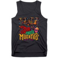 Dia De Los Muertos Mexican Skeletons Instrumentalist Dancing Tank Top