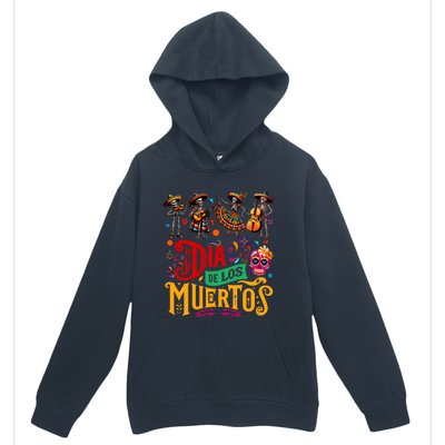 Dia De Los Muertos Mexican Skeletons Instrumentalist Dancing Urban Pullover Hoodie